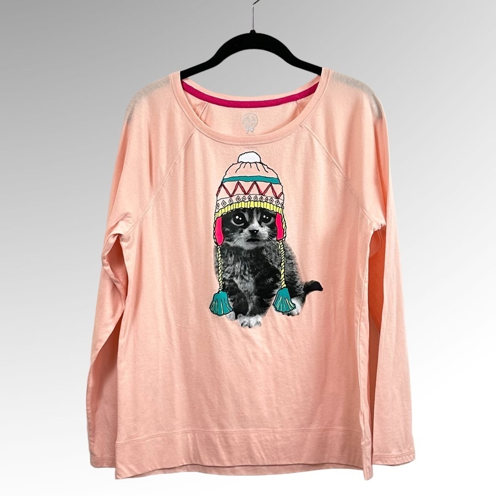 SO Intimates American Authentic Heritage Shirt  Winter Cat Long Sleeve Pullover